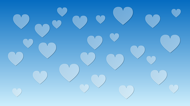 Blue ｜ Heart Mark ｜ Gradient --Background / Photo / Wallpaper / Desktop Picture / Free Background --Full HD Size: 1,920 × 1,080 pixels
