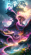 無料で高品質！神秘的な光に包まれたファンタジー風景背景 | 商用利用OKフリー素材