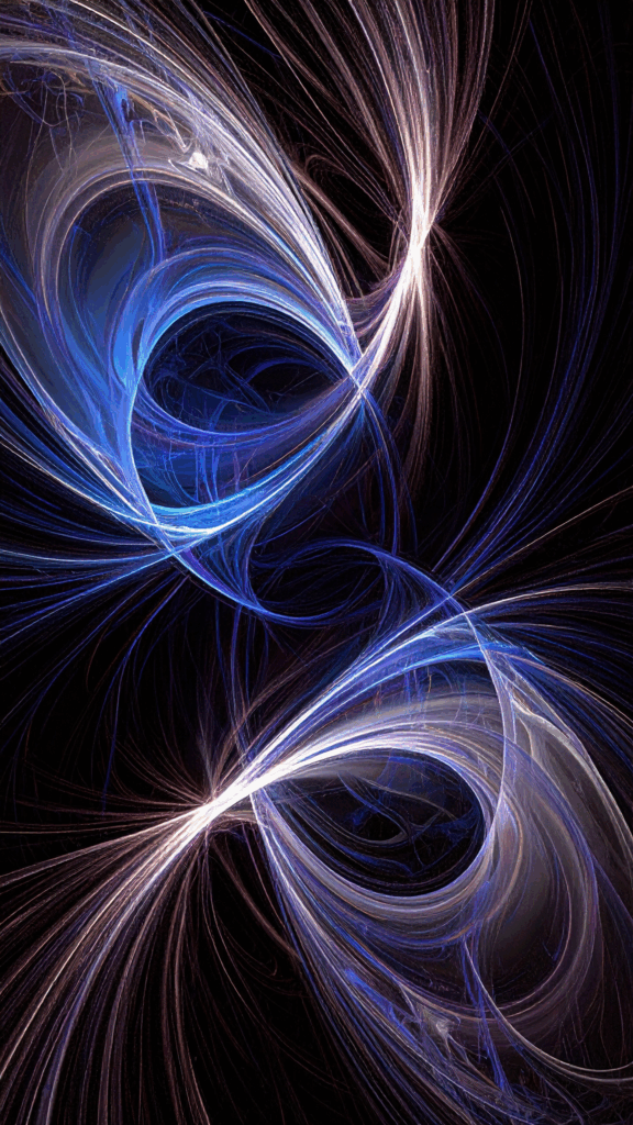 A fantastic abstract background where blue and purple lights intersect. High-resolution vertical free material perfect for smartphone wallpapers.