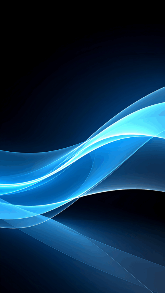 Abstract background with smooth blue light waves. High-quality free material perfect for smartphone wallpapers.