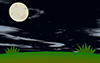 Moon ｜ Midnight ｜ Grass ――Background ｜ Free material ――Full HD size: 1,920 × 1,200 pixels