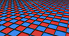 赤と青のタイル｜異次元 - バックグラウンド｜フリー素材 - 4Kサイズ：4,096×2,160ピクセル
