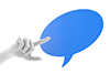 Speech bubble ｜ Pointing ｜ Blue ｜ Speaking --Background ｜ Free material --Image size: 3,000 x 2,000 pixels