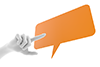 Pointing ｜ Attention ｜ Orange ｜ Speech bubble --Background ｜ Free material --Image size: 3,000 x 2,000 pixels