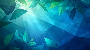 抽象的な緑の葉の間から差し込む明るい光のイラスト