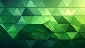 Modern, 3D geometric polygon background paved with green triangles of varying shades